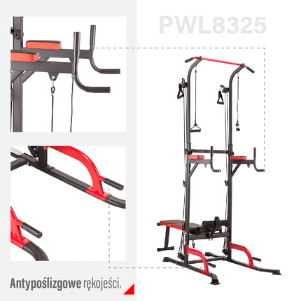 Multifunctional Power Tower with Pull-Up & Dip Bars