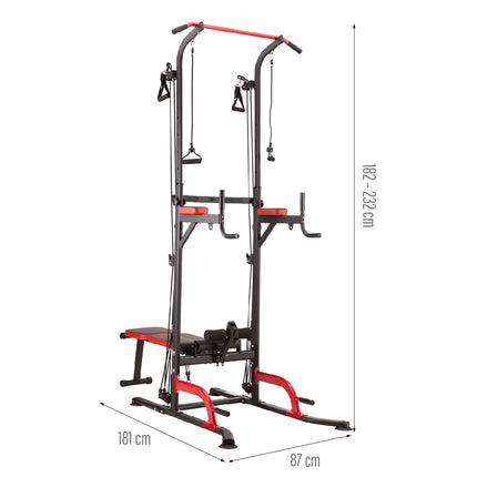 Multifunctional Power Tower with Pull-Up & Dip Bars