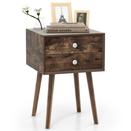 Multifunktionaler Nachttisch mit Stauraum aus Holz 40 x 40 x 59,5 cm braun