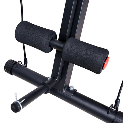 Multifunction weight bench multi-gym with spring booster training bench weight up to 120kg black 54 x 160 x 106 cm