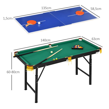2-in-1-Spieltisch – Billard und Tischtennis, höhenverstellbar