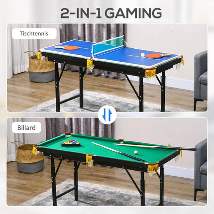 2-in-1-Spieltisch – Billard und Tischtennis, höhenverstellbar