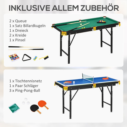 2-in-1-Spieltisch – Billard und Tischtennis, höhenverstellbar
