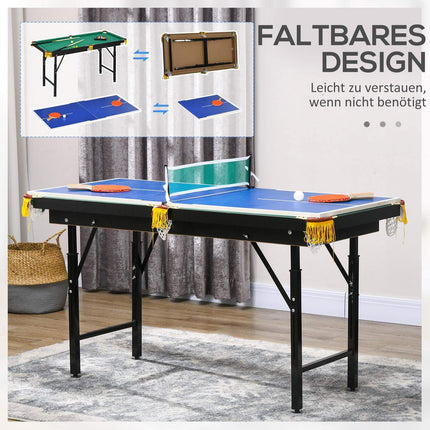 2-in-1-Spieltisch – Billard und Tischtennis, höhenverstellbar