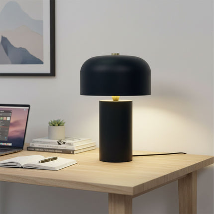 Pilz-Tischleuchte – Minimalistisches Design, Gold-Akzent