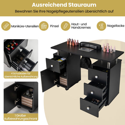 Nail Table with Electric Dust Collector & Wrist Rest