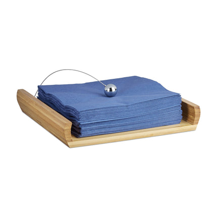 Držák na ubrousky z bambusu se závažím