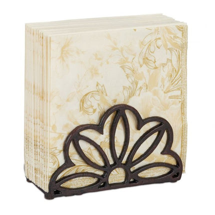 Porte-serviettes en fonte motif feuille