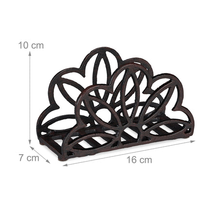 Porte-serviettes en fonte motif feuille