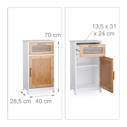 Schmaler Badezimmerschrank mit Schublade
