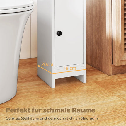 Schmaler Badezimmerschrank mit Regalen und verstellbarem Stauraum
