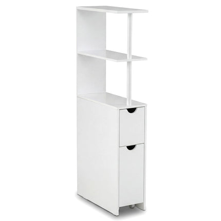 Schmaler Badezimmerschrank mit Regalen & Schublade, 45x20x114 cm