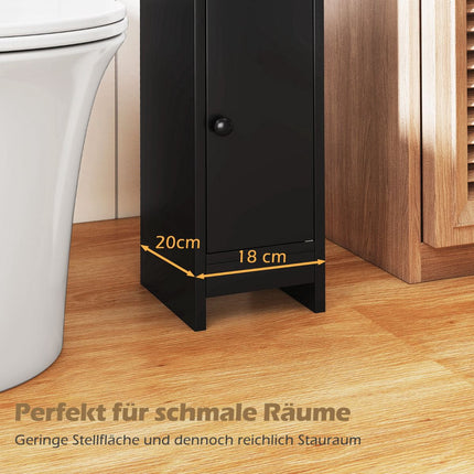 Schmaler Badezimmerschrank mit Einlegeböden und anpassbarem Stauraum