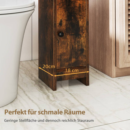 Schmaler Badezimmerschrank mit Einlegeböden und verstellbarem Stauraum