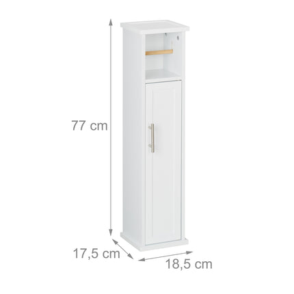 Schmaler Badezimmerschrank mit Toilettenpapierhalter