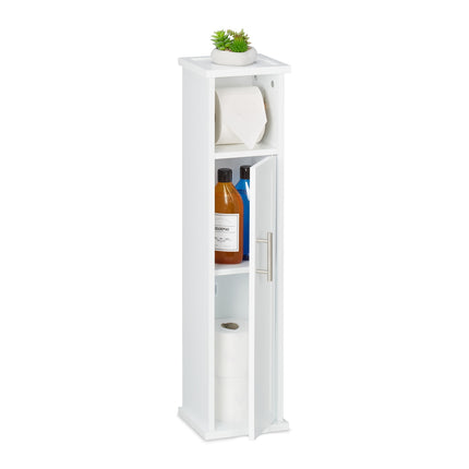 Schmaler Badezimmerschrank mit Toilettenpapierhalter