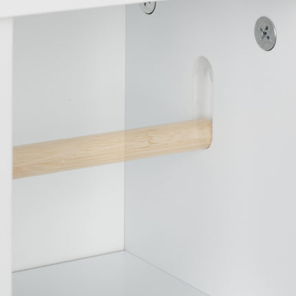 Schmaler Badezimmerschrank mit Toilettenpapierhalter