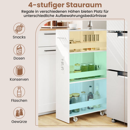 Schmaler Rollwagen, 4-lagig mit Ladestation