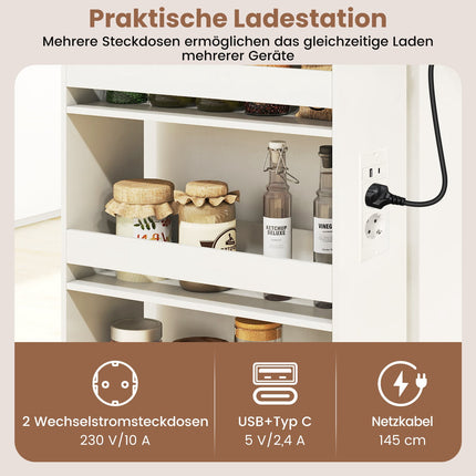 Schmaler Rollwagen, 4-lagig mit Ladestation
