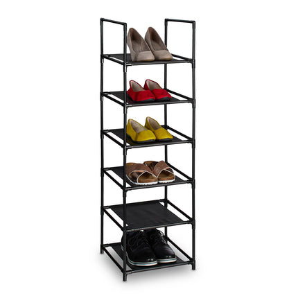 Schmaler Schuhschrank mit Stoffablagen, platzsparendes Design