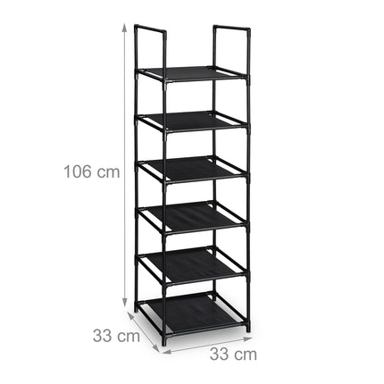 Schmaler Schuhschrank mit Stoffablagen, platzsparendes Design