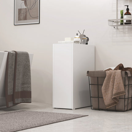 Meuble de salle de bain étroit, meuble de toilette, meuble latéral avec roulettes, tiroir comprenant 3 compartiments profonds, étagère de niche, meuble de salle de bain pour petites pièces, salon, salle de bain, 47 x 25 x 66,5 cm blanc Aosom