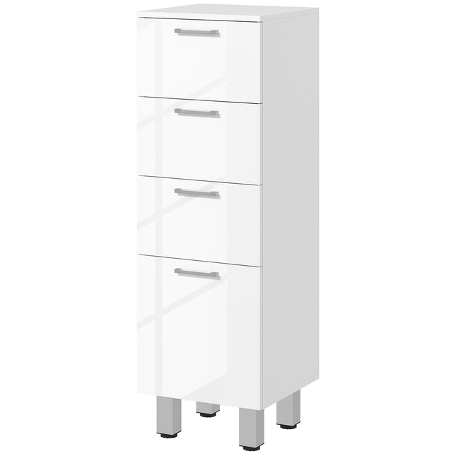 Meuble de salle de bain étroit, meuble de toilette avec étagère réglable, 3 tiroirs, meuble de salle de bain pour petits espaces salle de bain, salon 30 x 30 x 93 cm blanc |