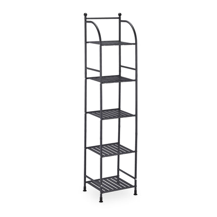 Narrow floor-standing shelf with 5 shelves