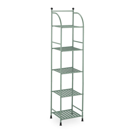 Narrow floor-standing shelf with 5 shelves