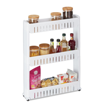 Narrow trolley with 3 shelves