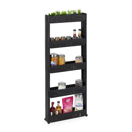 Narrow trolley with 5 shelves