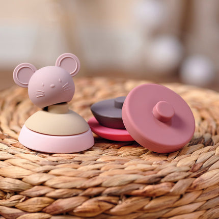 Nattou Roly-Poly Toy Mouse Pink
