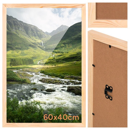 Natural Pine Photo Frame 60x40 cm with Acrylic Glass