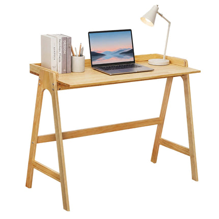 Natural Plywood Computer Desk with Edge, 107 cm Wide