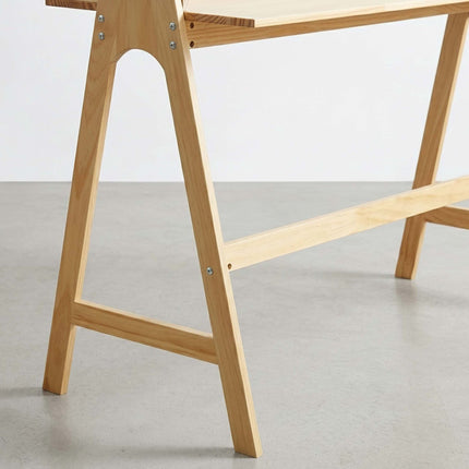 Natural Plywood Computer Desk with Edge, 107 cm Wide