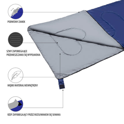 Navy Blue-Grey Camping Bag, Large Capacity