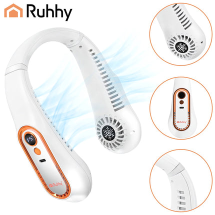 Ventilátor na krk, přenosný bezdrátový chladicí s nabíjením USB-C