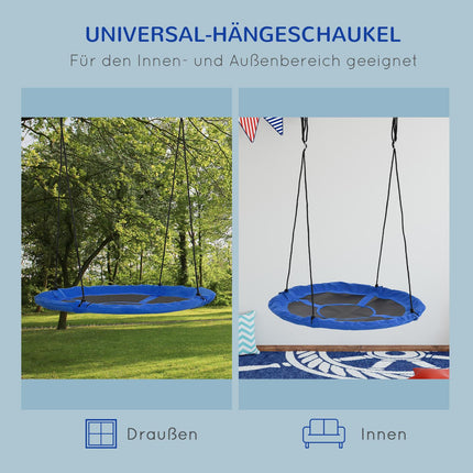 Verstellbare Blaue Nestschaukel, Ø110 cm, 150 kg, 3-12 Jahre