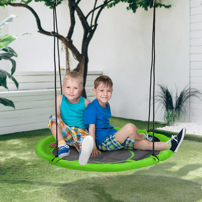 Grüne Nestschaukel, Ø110 cm, verstellbar für 3-12 Jahre, 150 kg Tragkraft