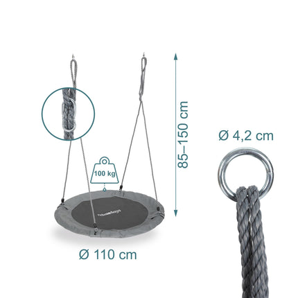 Nestschaukel 110 cm – Runde Gartenschaukel zum Entspannen