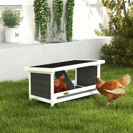Nichoir en bois de sapin avec toit en asphalte résistant aux intempéries pour poules, 66 x 37 x 34 cm, gris