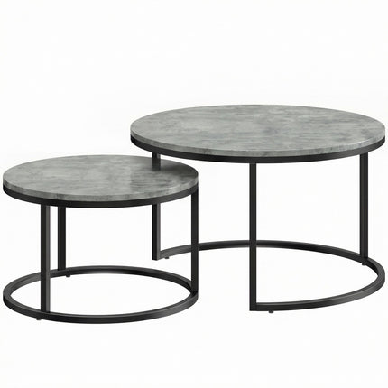 Satztisch-Set, Zementoptik, Metallgestell