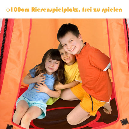 Balançoire nid d'oiseau pour enfants Capacité de charge maximale 150 kg Diamètre 100 cm Orange