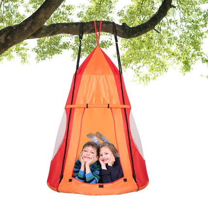 Balançoire nid d'oiseau pour enfants Capacité de charge maximale 150 kg Diamètre 100 cm Orange