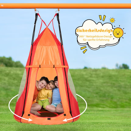 Balançoire nid d'oiseau pour enfants Capacité de charge maximale 150 kg Diamètre 100 cm Orange