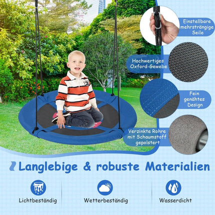Nest swing children's swing tree swing hanging swing Ø 100 cm blue rocket