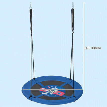 Nest swing children's swing tree swing hanging swing Ø 100 cm blue rocket
