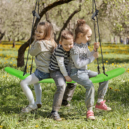 Nestschommel kinderboomschommel met 100-180cm verstelbaar touw hangende schommel groen 123x45cm