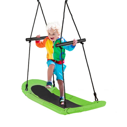 Nestschommel kinderboomschommel met 100-180cm verstelbaar touw hangende schommel groen 123x45cm