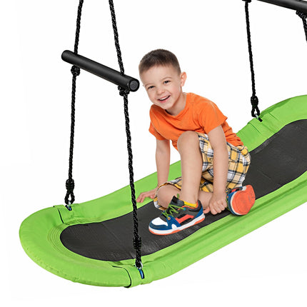 Nestschommel kinderboomschommel met 100-180cm verstelbaar touw hangende schommel groen 123x45cm